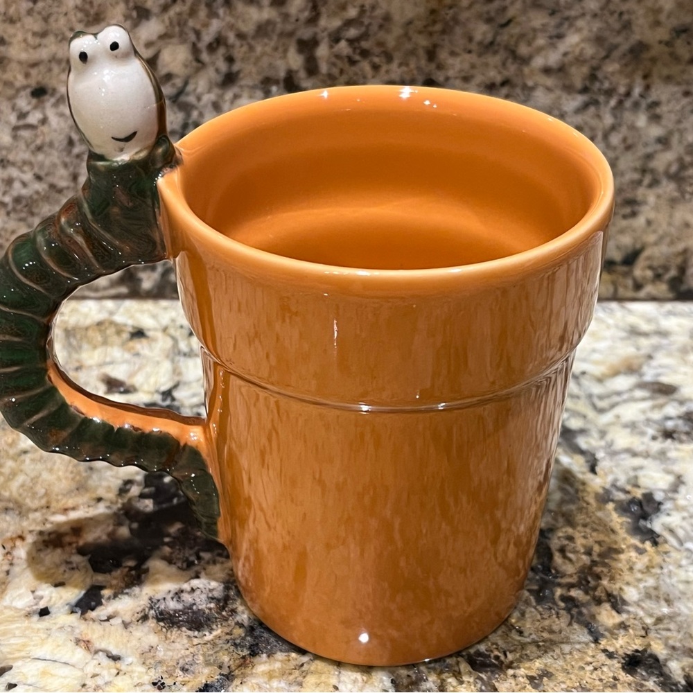 Cracker Barrel Flower Pot Mug Sun Drenched Caterpillar Garden Cute